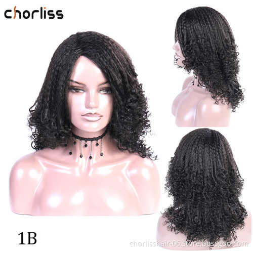 Hot Selling 2020Cheap High Level Natural Fashion Purple Brown Blonde Ombre Afro YAKI  Kinky  Synthetic Hair Wigs For Black Women